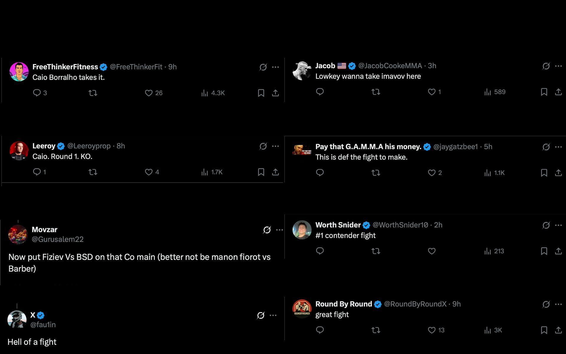 Screenshot of fan reactions to the post.